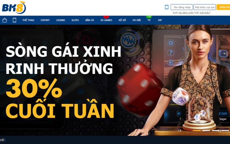 Giao diện thân thiện của website BK8 nhà cái